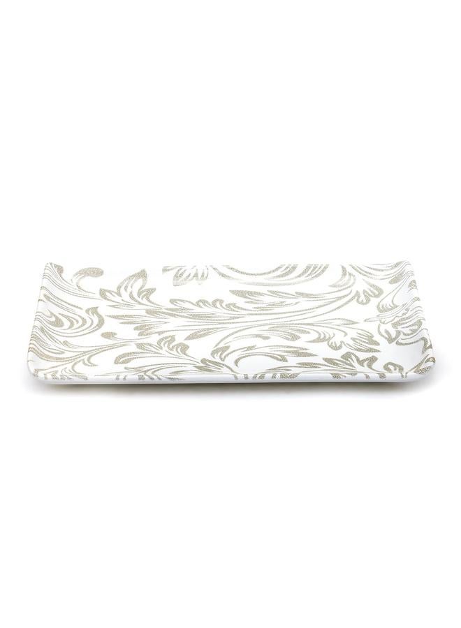 EDESSA Elana Ceramic Rectangle Serving Plate White, 12.5 X 24Cm - Image 1
